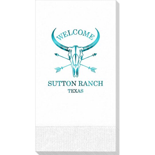 Longhorn Skull with Arrows Guest Towels